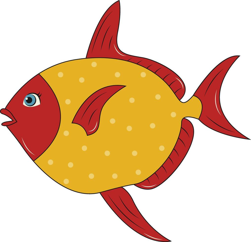 Ocean Life Isolated on White Background. Sea Creatures in Cartoon Style. vector