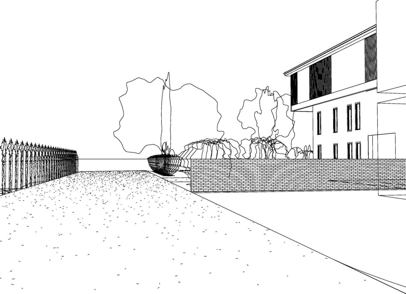 3D illustration of building project vector