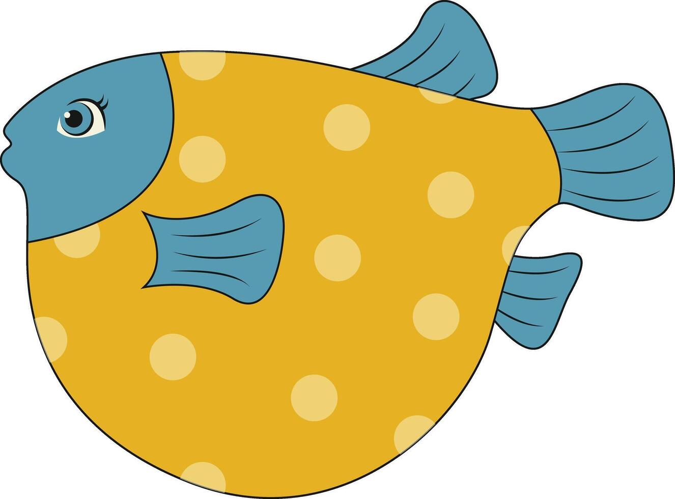 Ocean Life Isolated on White Background. Sea Creatures in Cartoon Style. vector