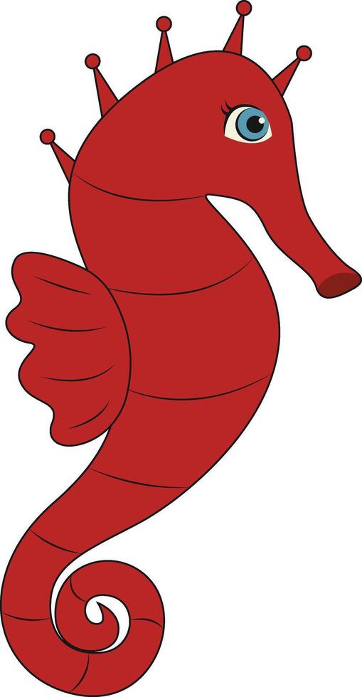 Ocean Life Isolated on White Background. Sea Creatures in Cartoon Style. vector