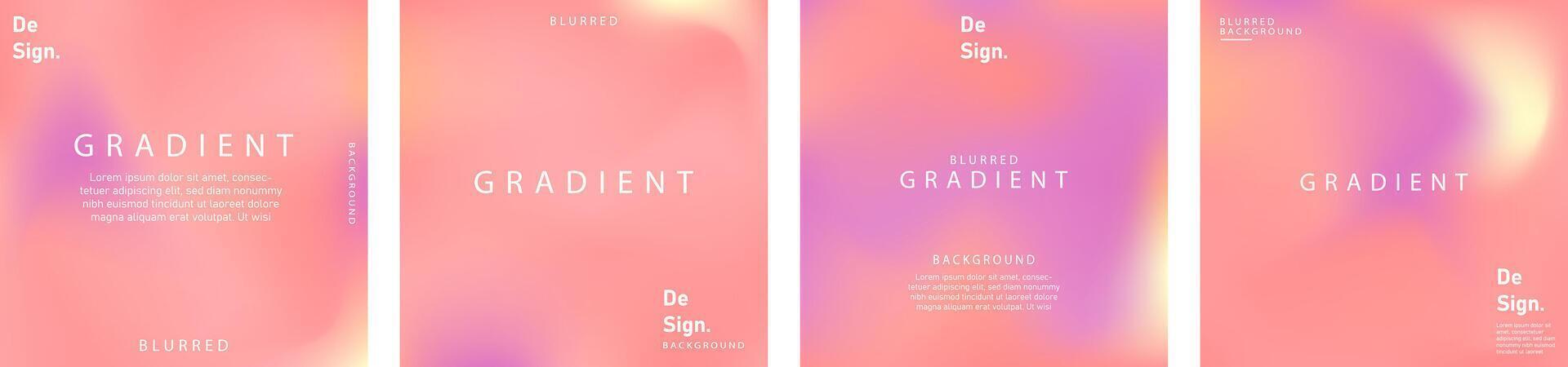 Gradient mesh light background set. Soft color. Bright colorful colors. Simple modern screen design. Sunset and sunrise sky colors. Blue, purple, orange, pink, yellow. Vibrant style template. vector