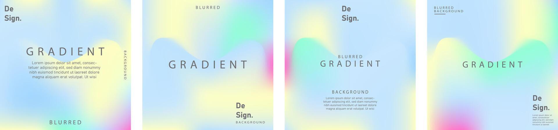 Gradient mesh light background set. Soft color. Bright colorful colors. Simple modern screen design. Sunset and sunrise sky colors. Blue, purple, orange, pink, yellow. Vibrant style template. vector