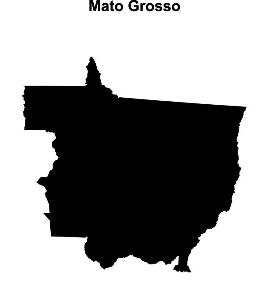 Mato Grosso state blank outline map vector