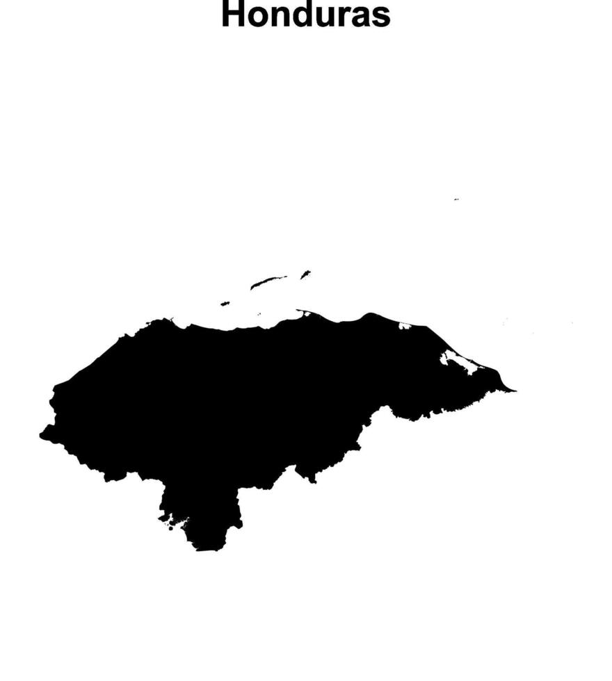 Honduras blank outline map design vector