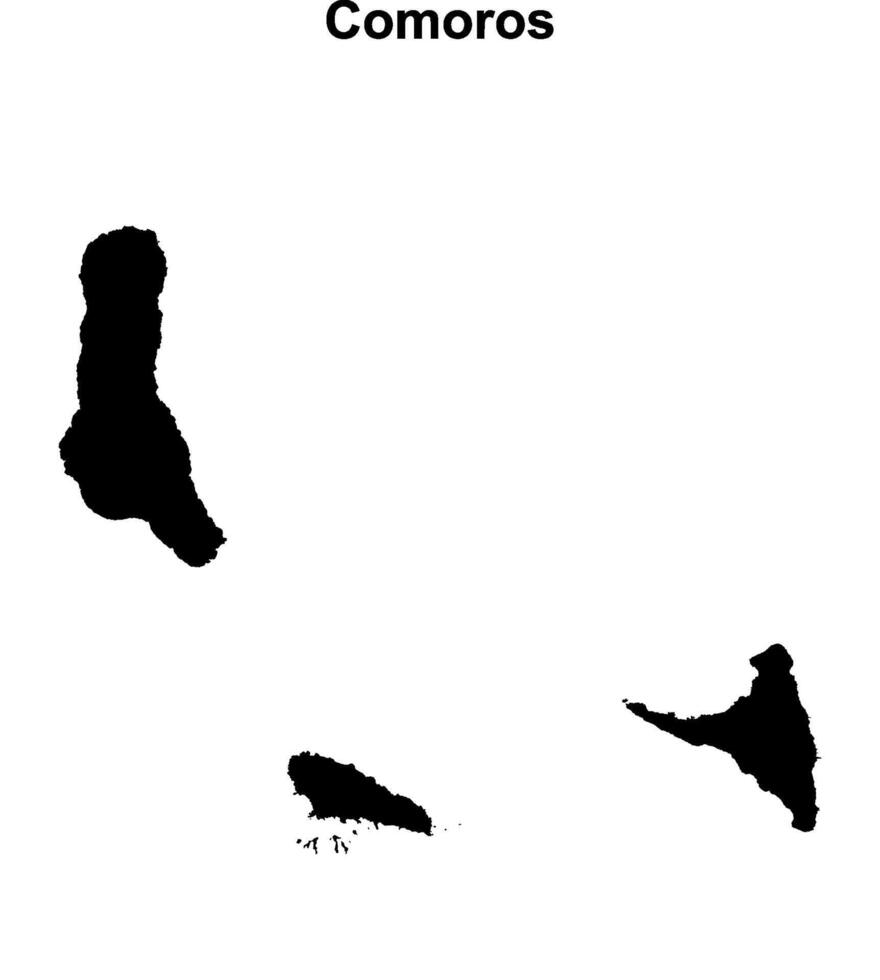 Comoros blank outline map design vector