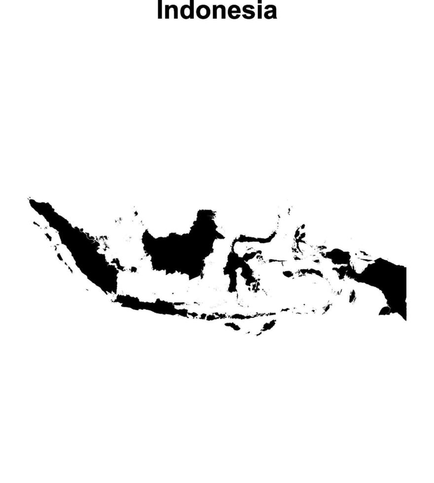 Indonesia blank outline map design vector