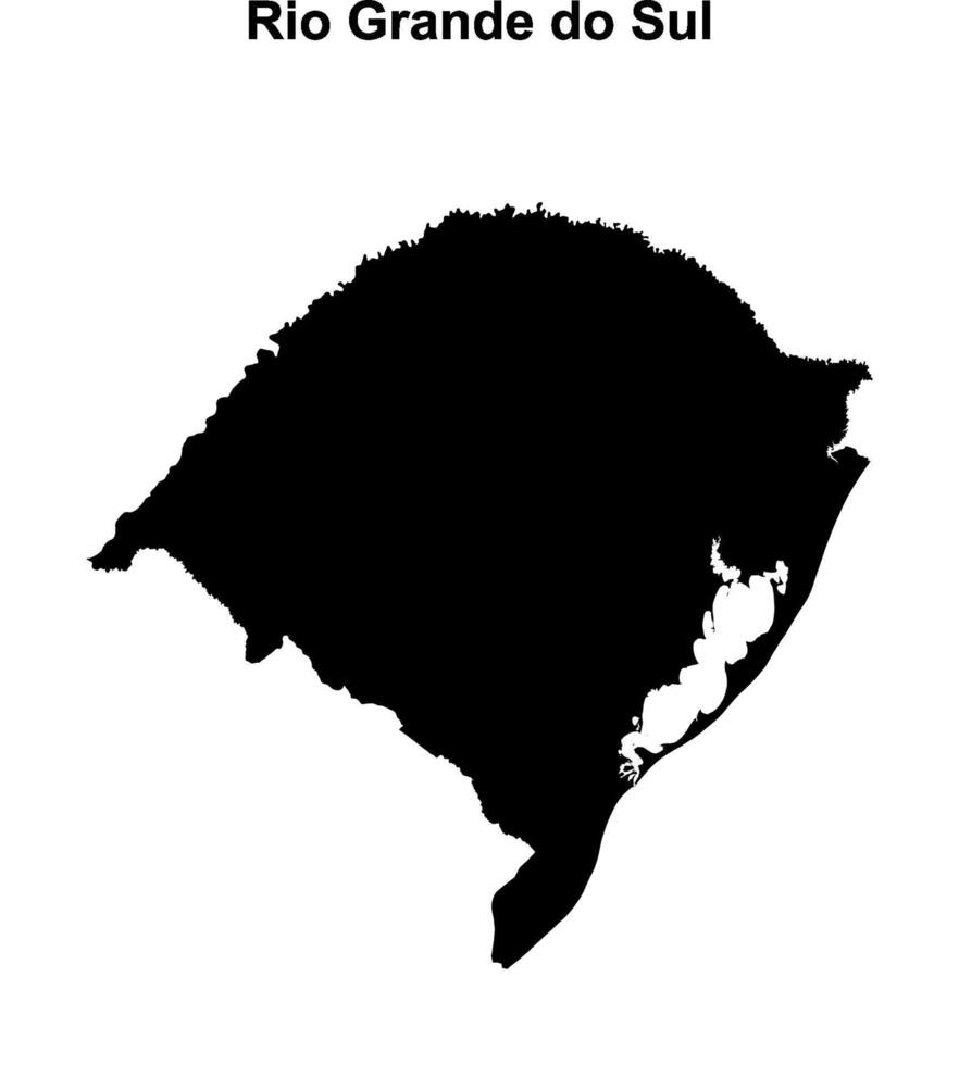 Rio Grande do Sul state blank outline map vector