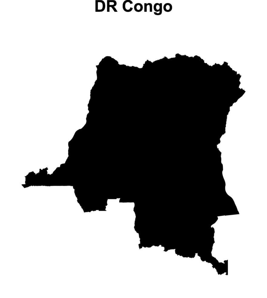 DR Congo blank outline map design vector
