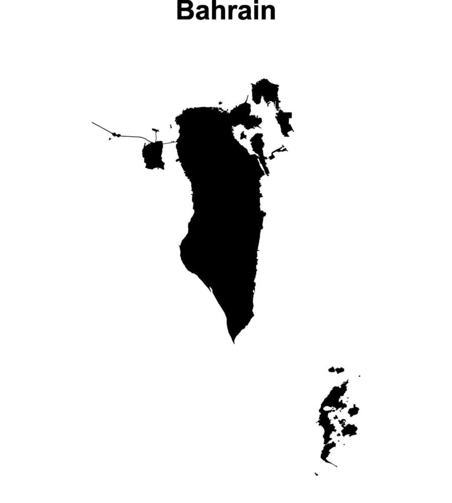 Bahrain blank outline map design vector