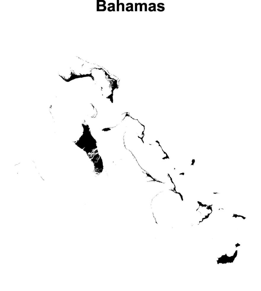 Bahamas blank outline map design vector