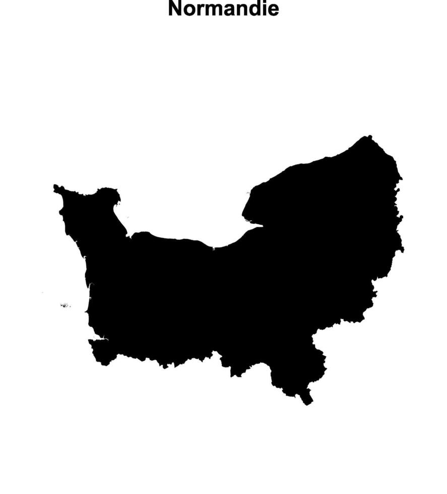 Normandie outline map vector