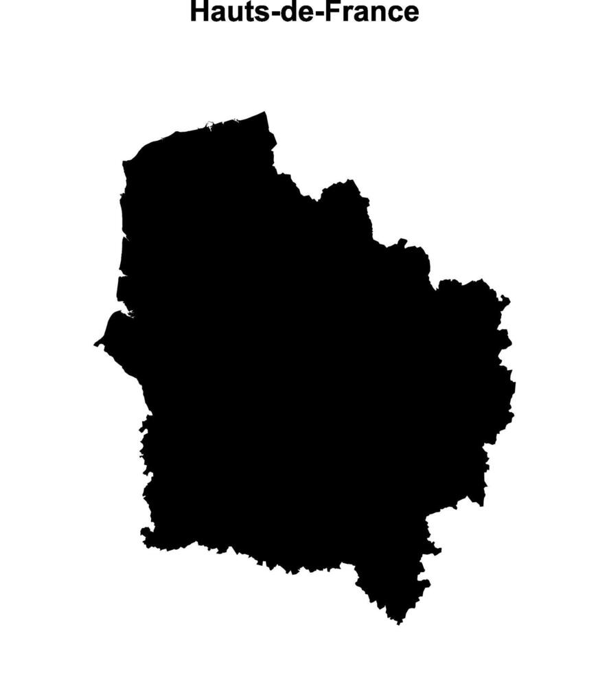 Hauts-de-France outline map vector