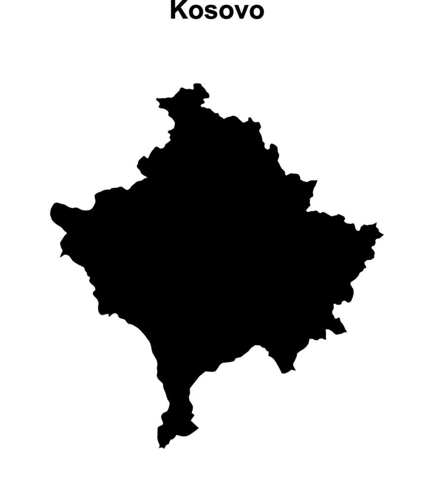 Kosovo blank outline map design vector