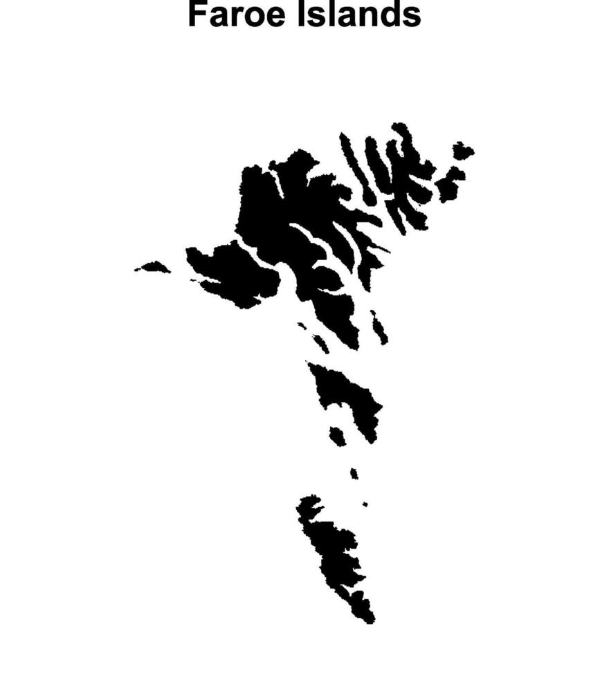 Faroe Islands blank outline map design vector