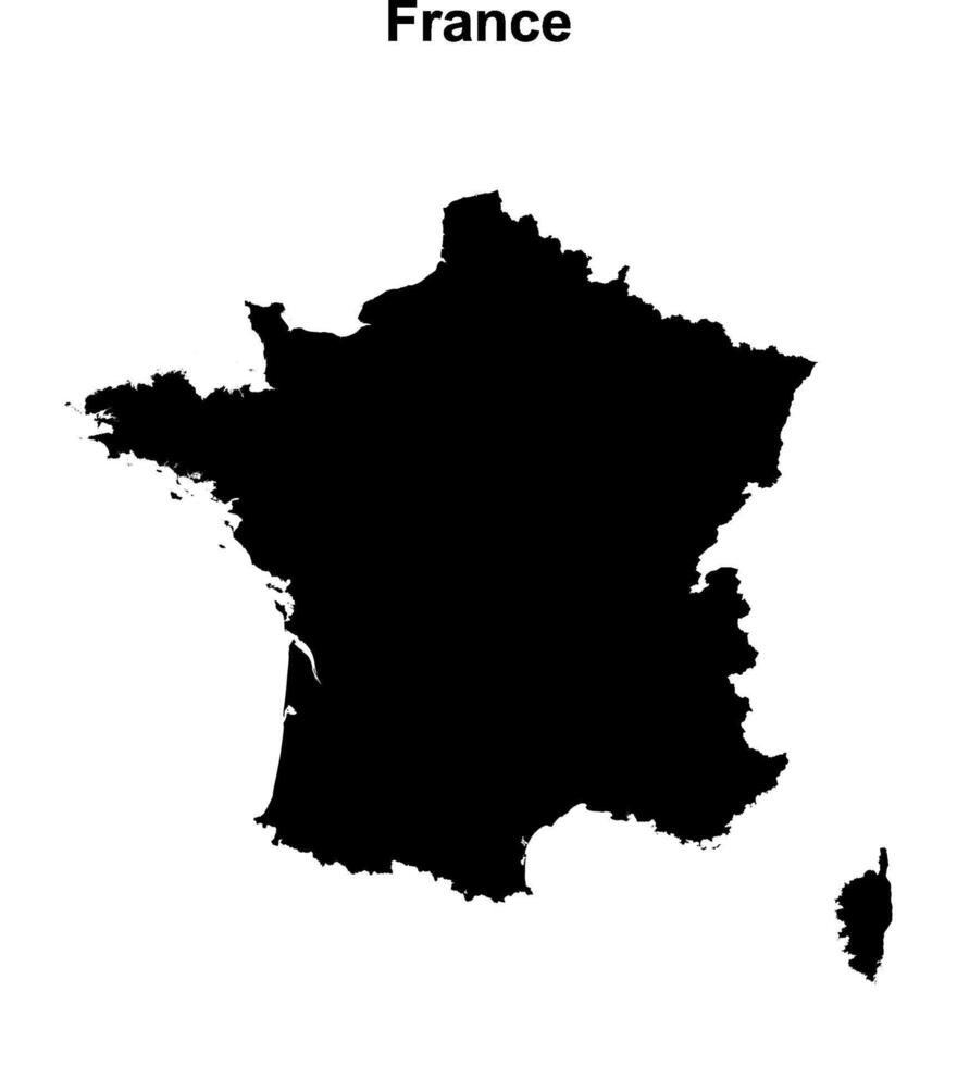 France blank outline map design vector