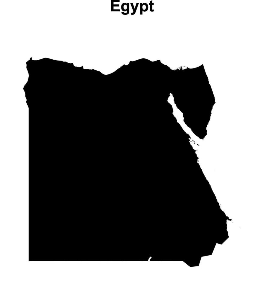 Egypt blank outline map design vector