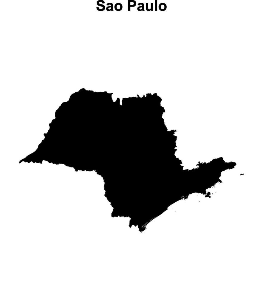 Sao Paulo state blank outline map vector