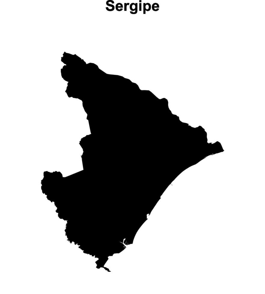 Sergipe state blank outline map vector