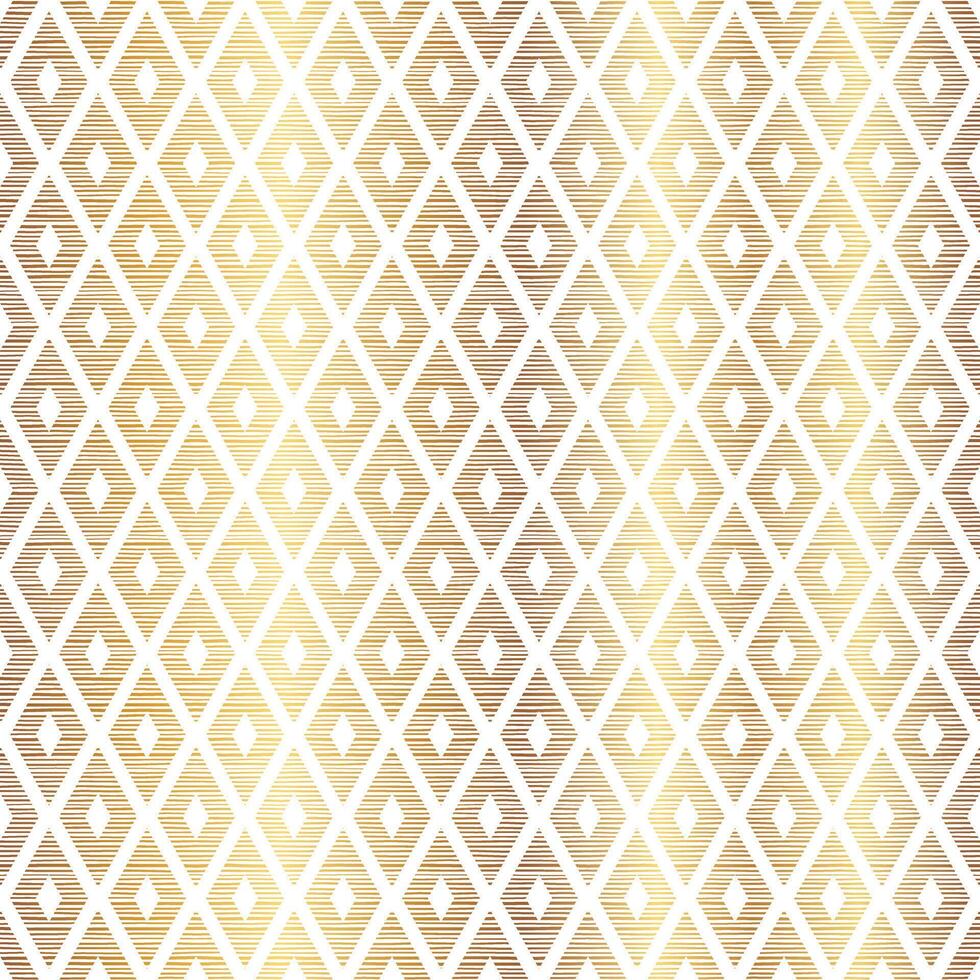 Elegant Gold Rhombus Seamless Pattern Design on White Background vector