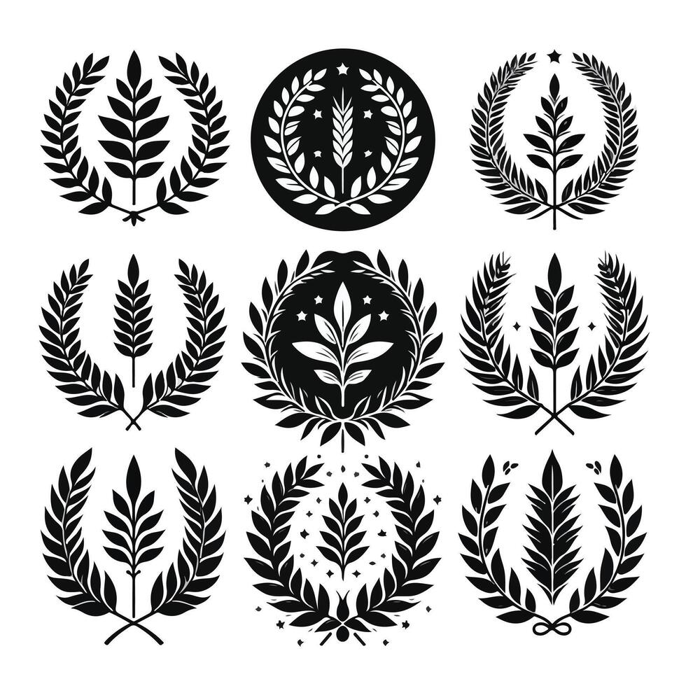 Minimal laurel sign icon Design vector