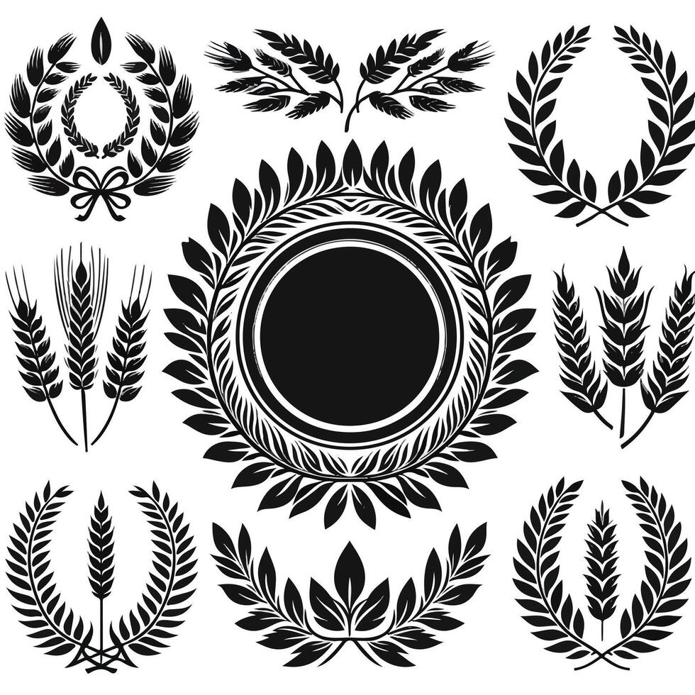 Minimal laurel sign icon Design vector
