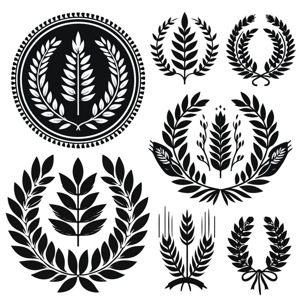 Minimal laurel sign icon Design vector
