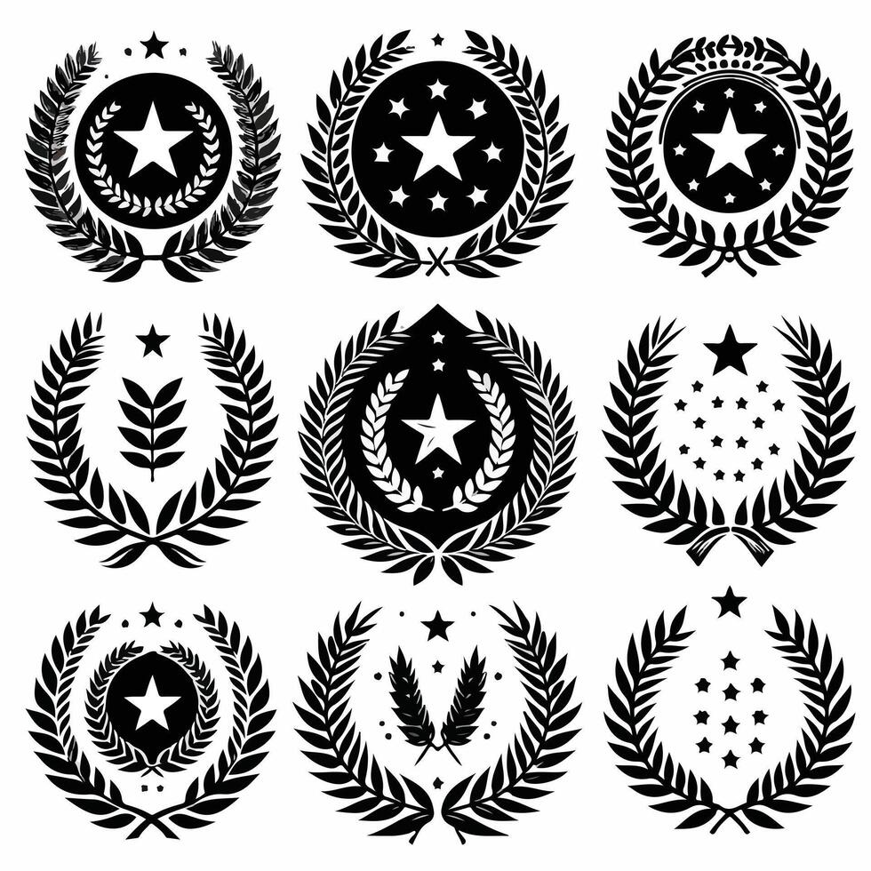 Minimal laurel sign icon Design vector