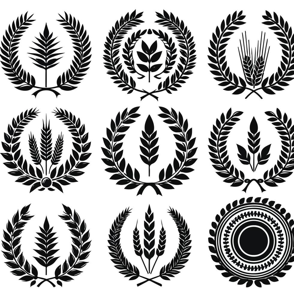 Minimal laurel sign icon Design vector