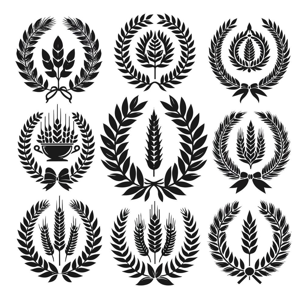 Minimal laurel sign icon Design vector
