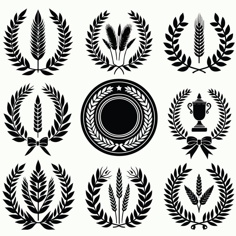 Minimal laurel sign icon Design vector