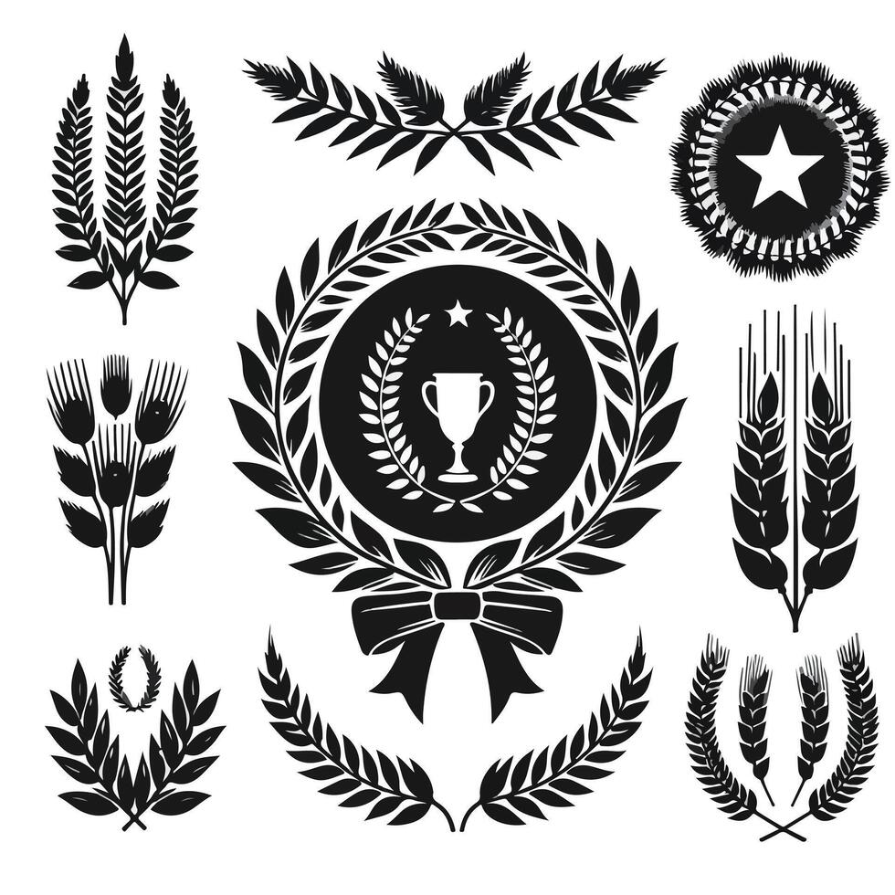 Minimal laurel sign icon Design vector