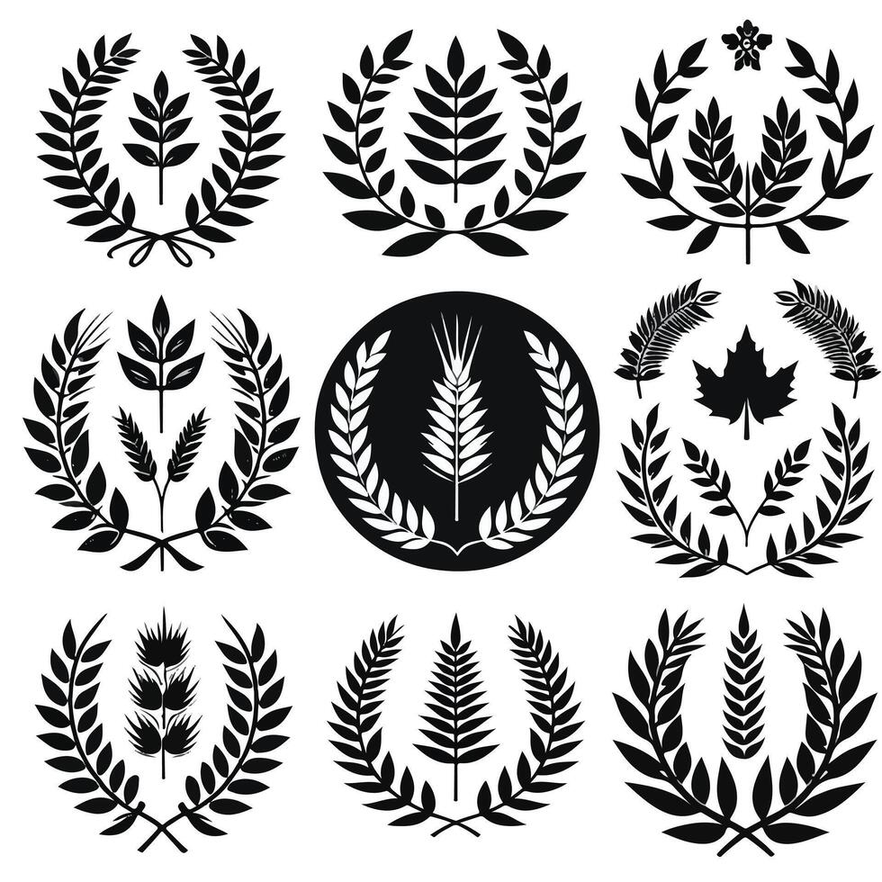 Minimal laurel sign icon Design vector