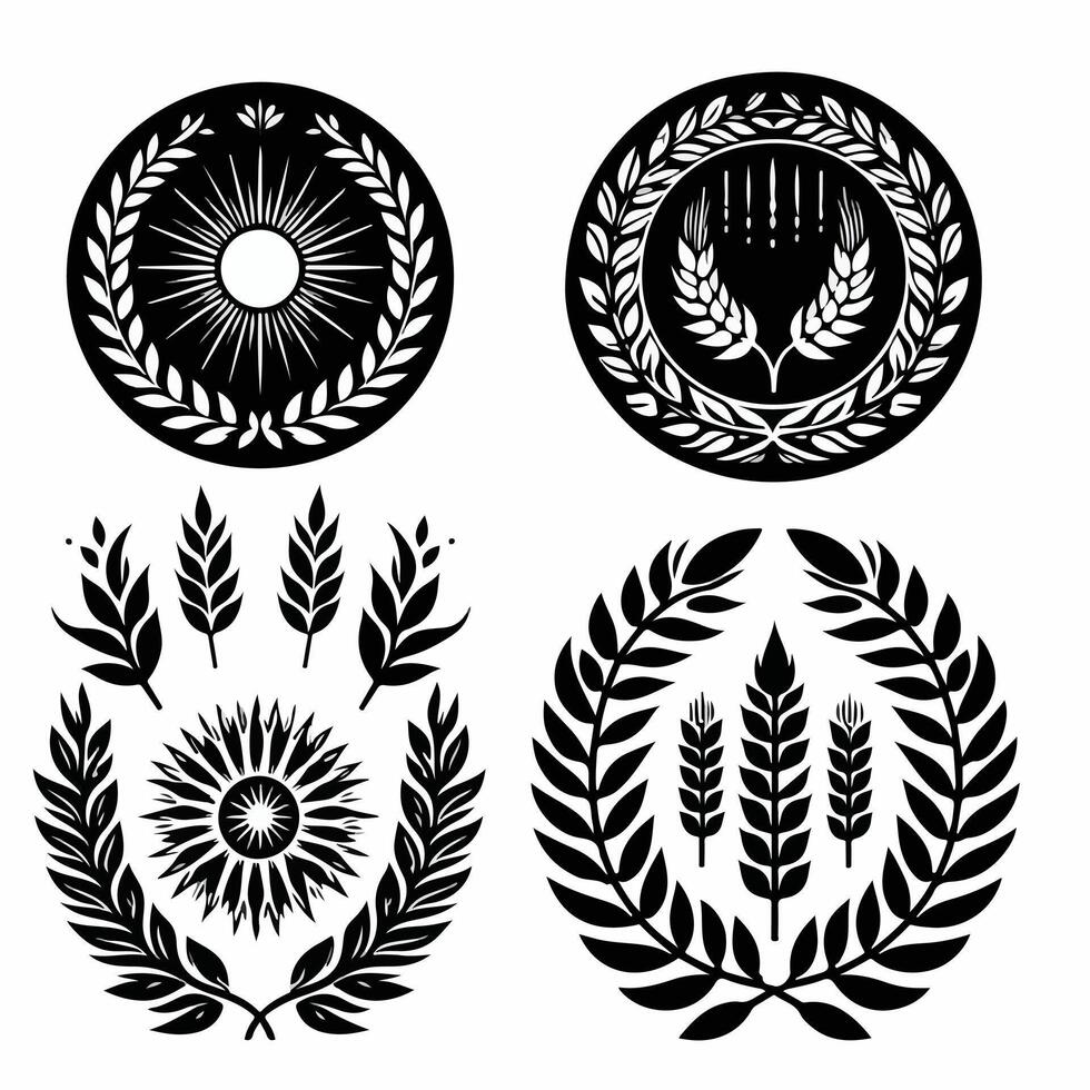 Minimal laurel sign icon Design vector