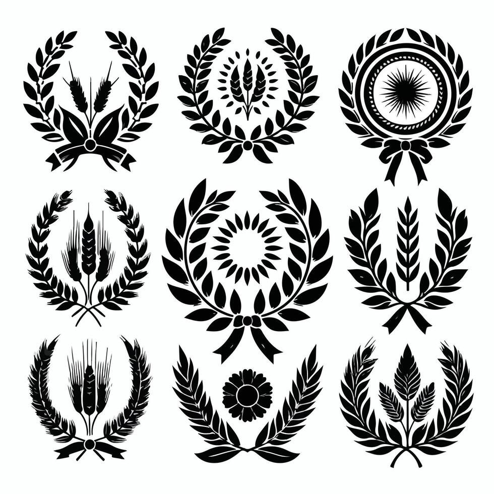 Minimal laurel sign icon Design vector