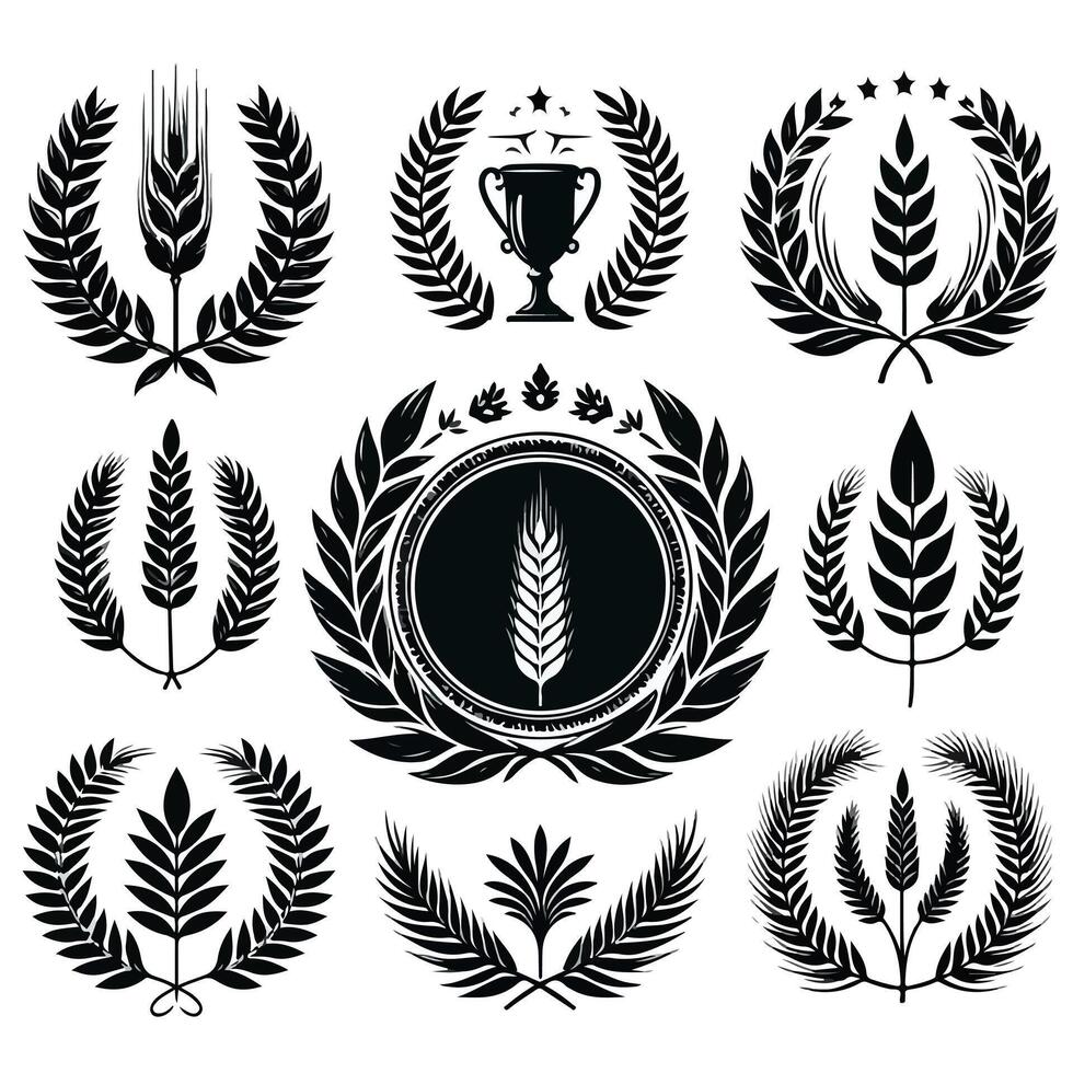 Minimal laurel sign icon Design vector