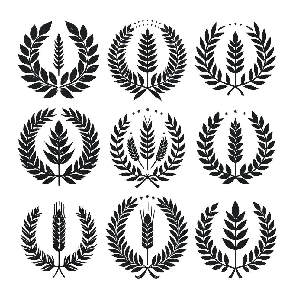 Minimal laurel sign icon Design vector