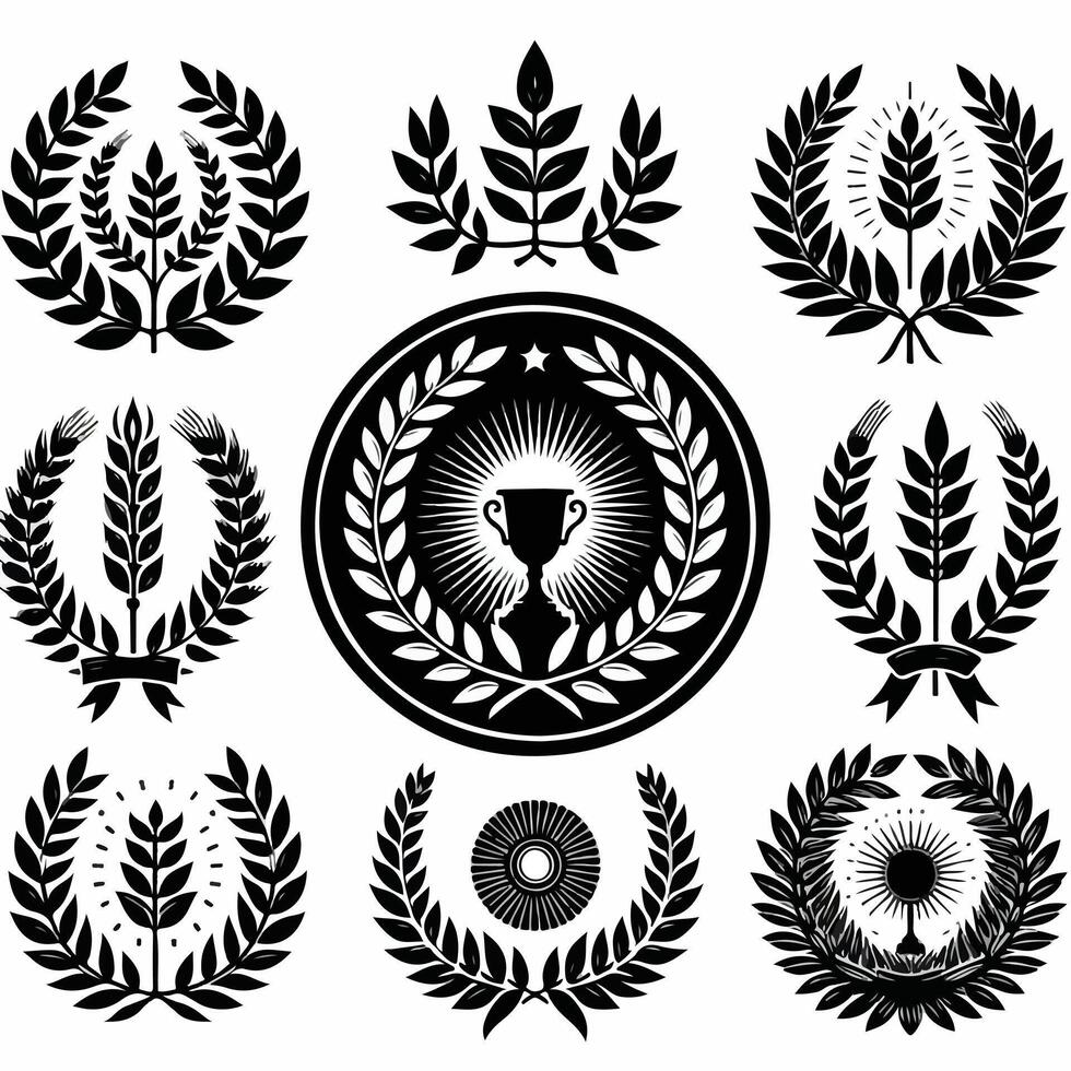 Minimal laurel sign icon Design vector