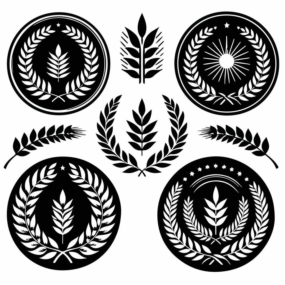 Minimal laurel sign icon Design vector