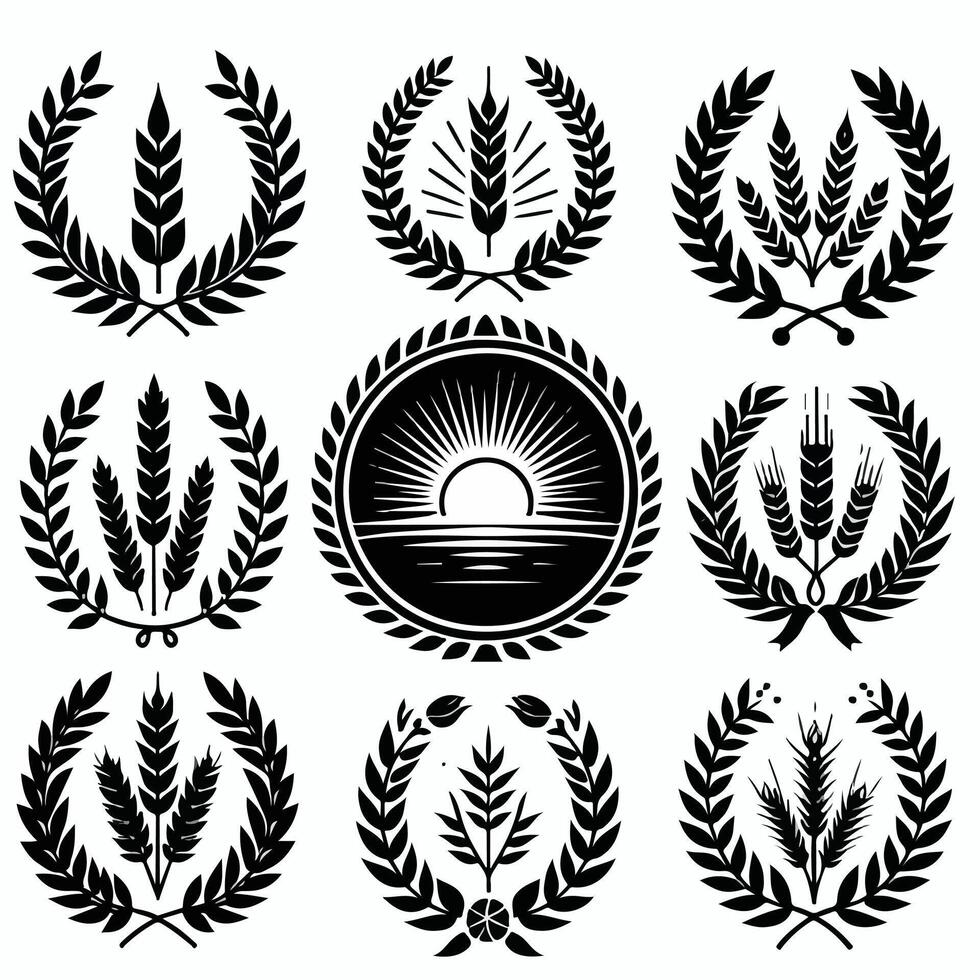 Minimal laurel sign icon Design vector