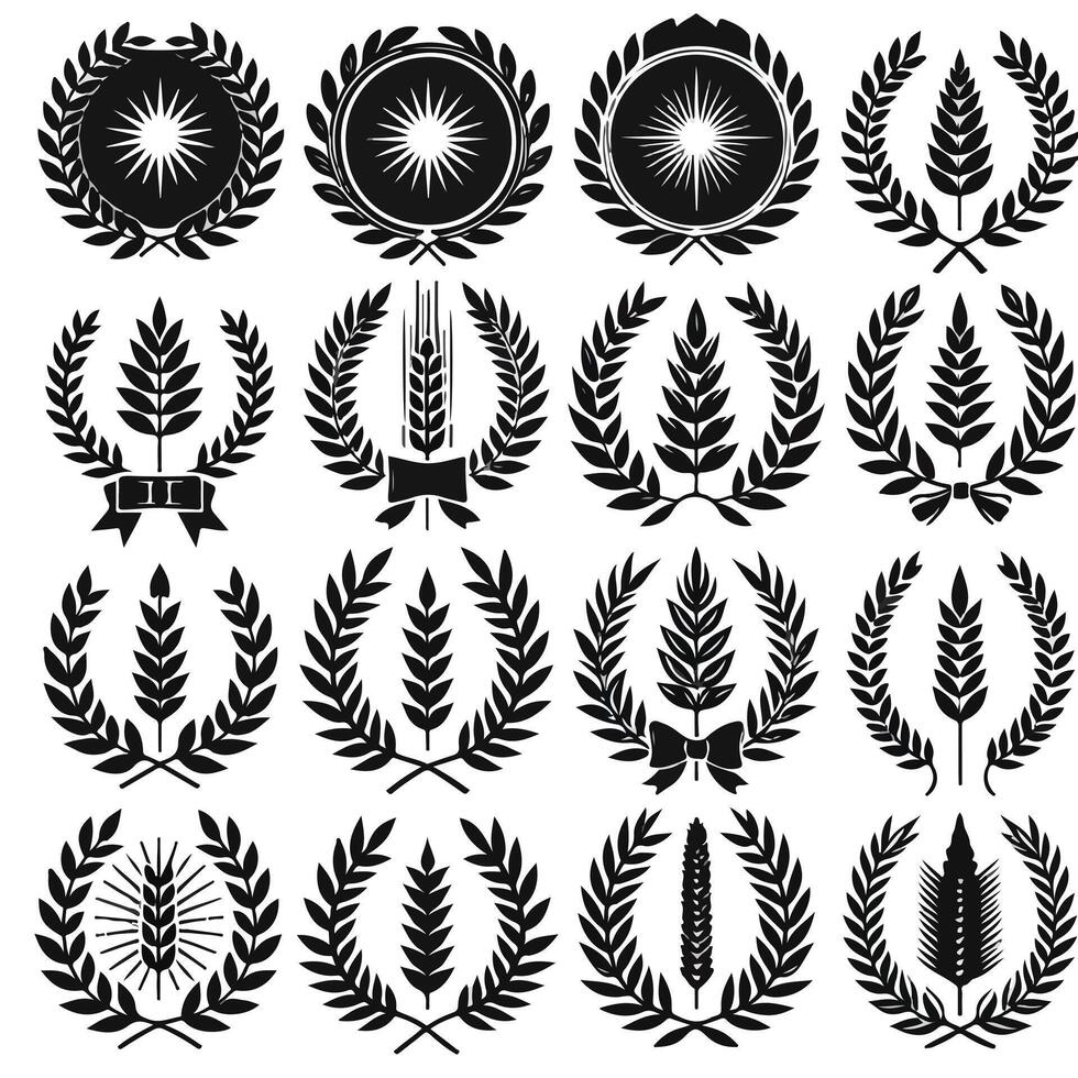 Minimal laurel sign icon Design vector