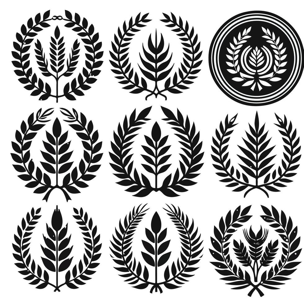 Minimal laurel sign icon Design vector