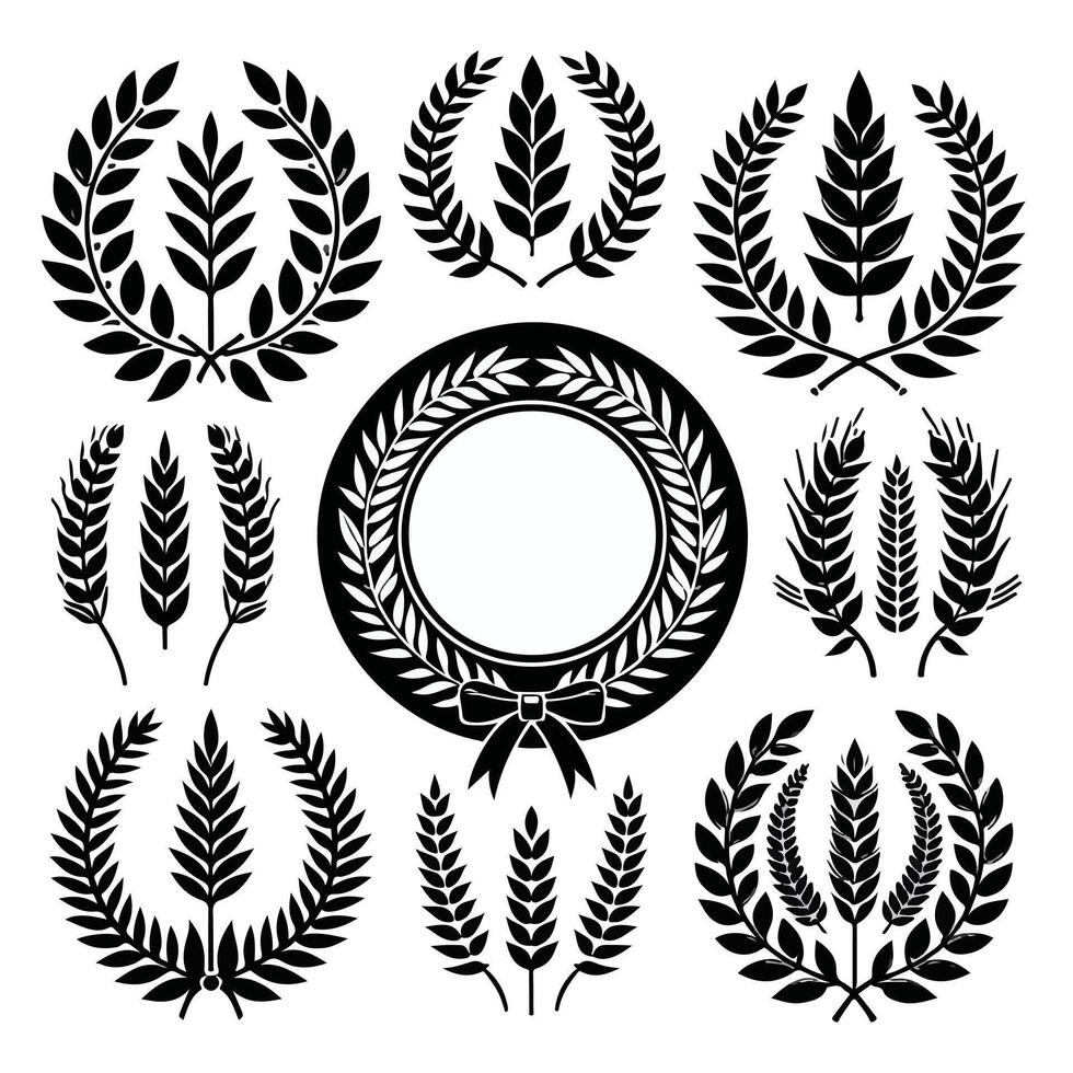 Minimal laurel sign icon Design vector