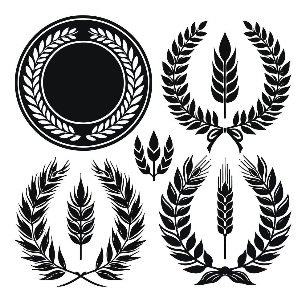 Minimal laurel sign icon Design vector