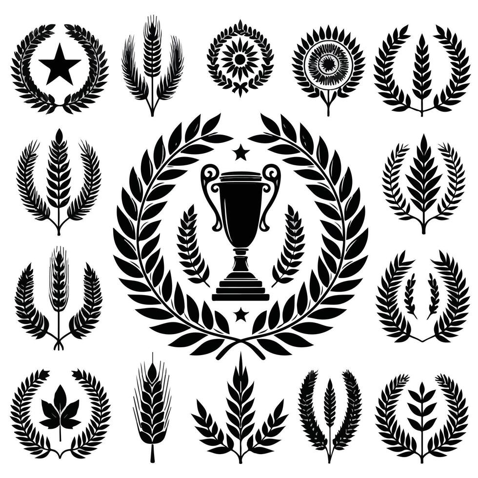 Minimal laurel sign icon Design vector