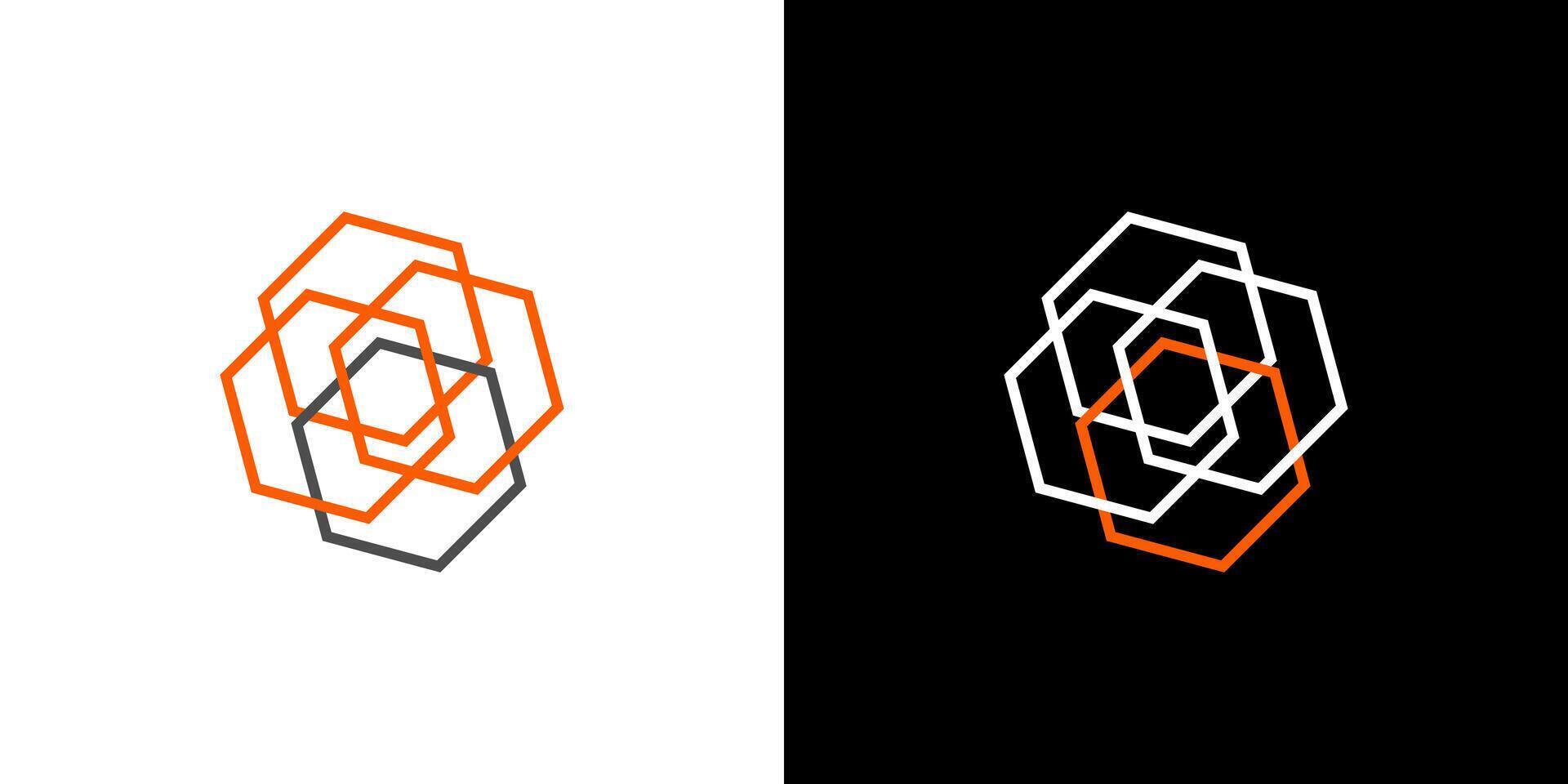 Hexagon line logo geometric symbol element abstract icon vector