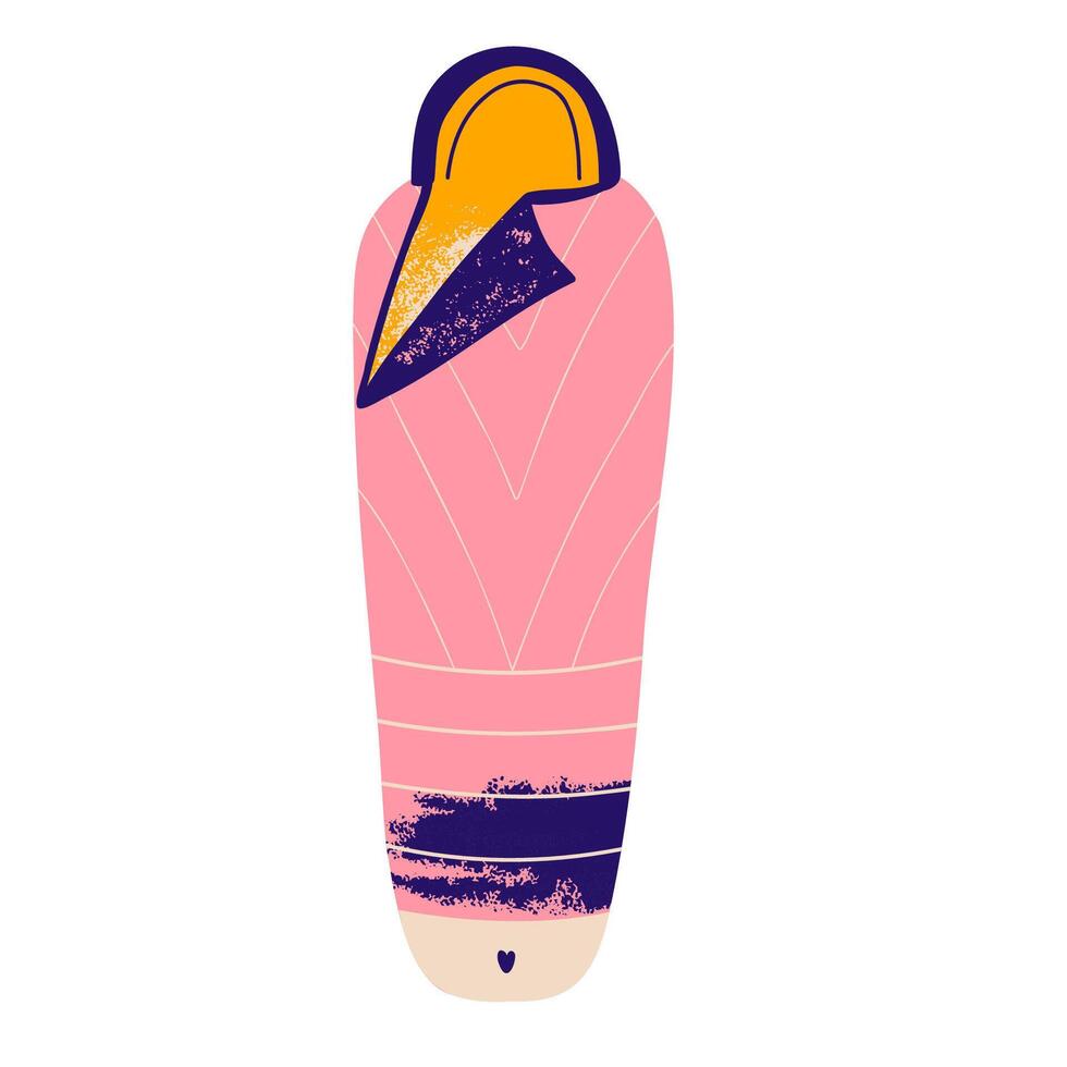 Sleeping bag on white background. Cute travel element in flat style. illustration. vector
