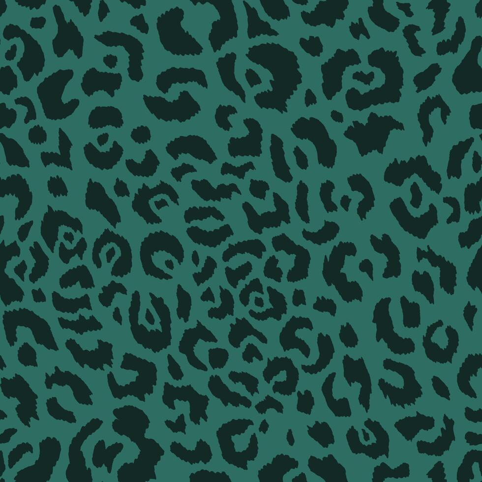 Abstract animal leopard seamless pattern design. Green camouflage background. T shirt textile graphic design, wallpaper, wrapping paper. Hand drawn illustration. vector