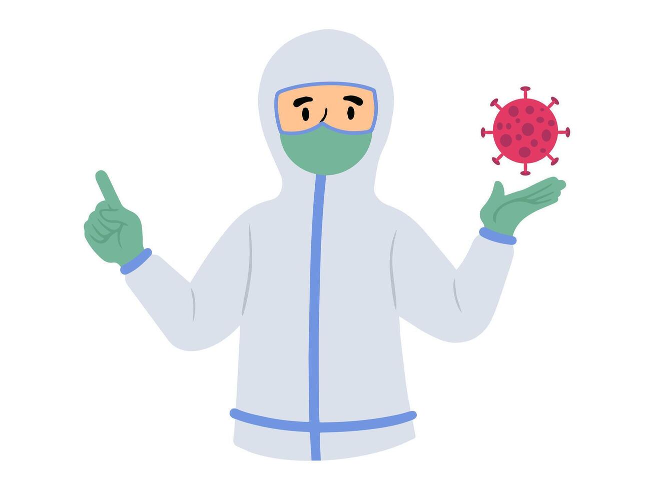 Apd Doctor with face shield and mask vector