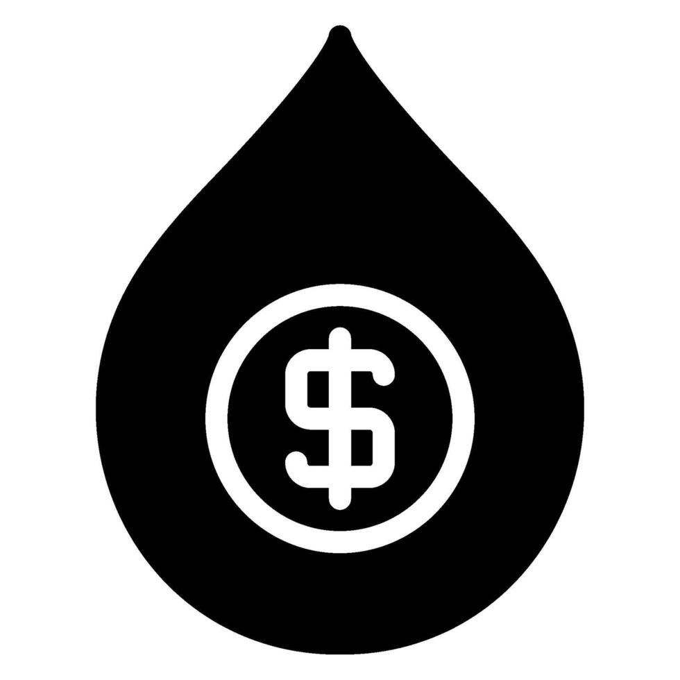 water price glyph icon vector