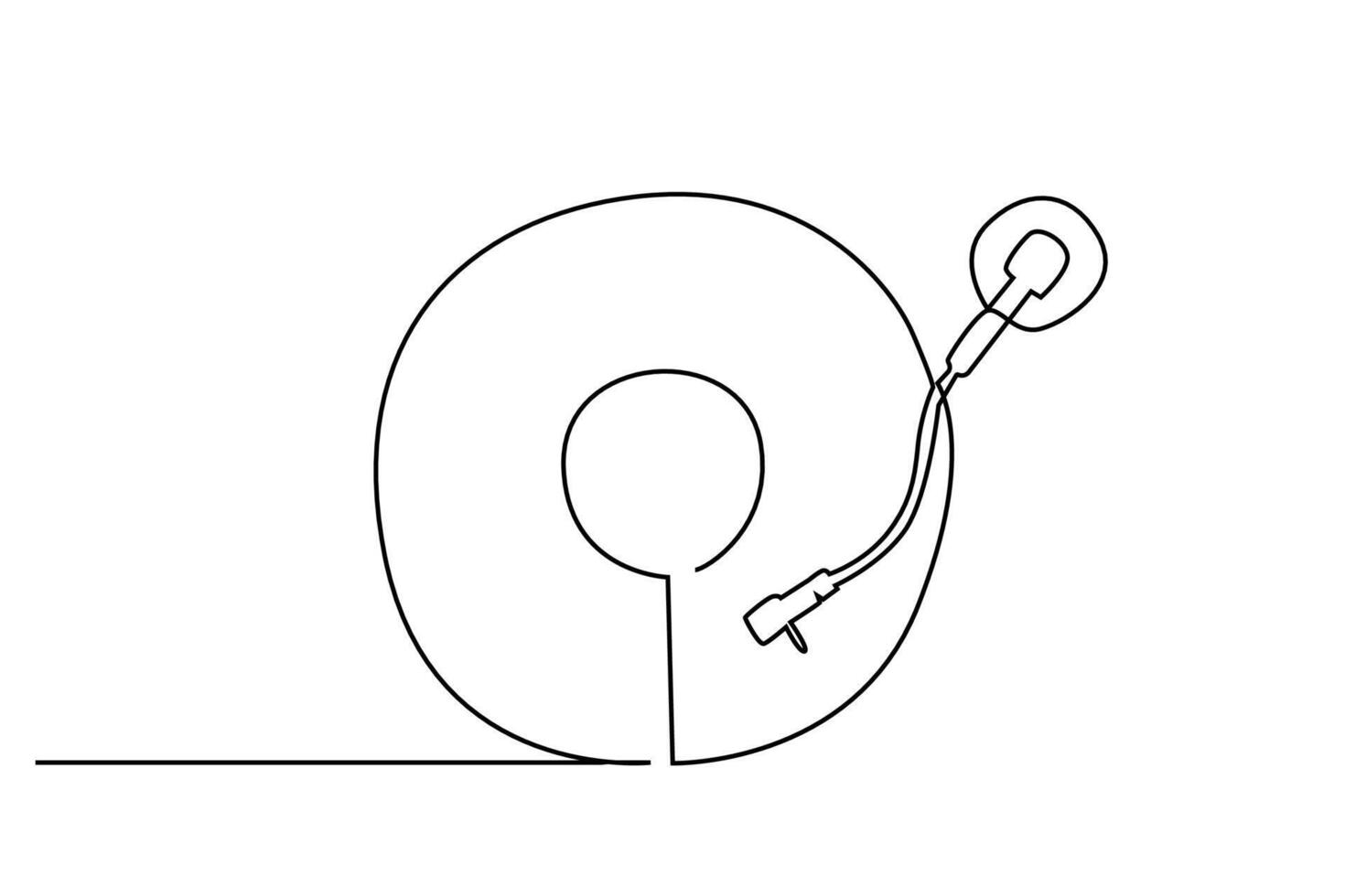 dj record musical instrument entertainment disco analog line art vector